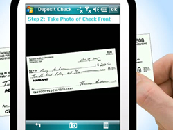 Deposit checks using cell phone camera