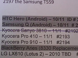 Release date available for HTC Hero and Samsung Q